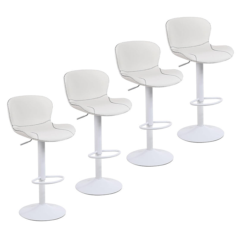 Barhocker mit Lehne - höhenverstellbar (weiß)