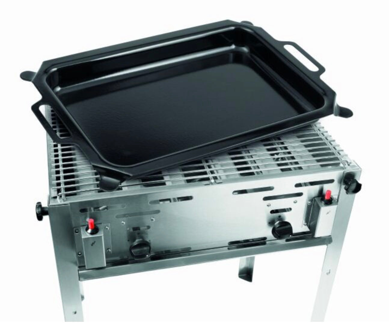 Gastro Gas Grill mieten Edelstahlgrill mit großer Grillfläche und abnehmbarem Grillrost von Rental Hansekontor Wismar