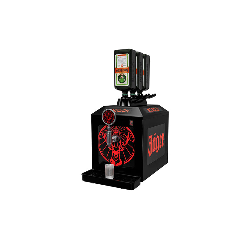 Jägermeister Tap Machine mieten mit dreifachem Zapfsystem und beleuchtetem Hirsch-Logo