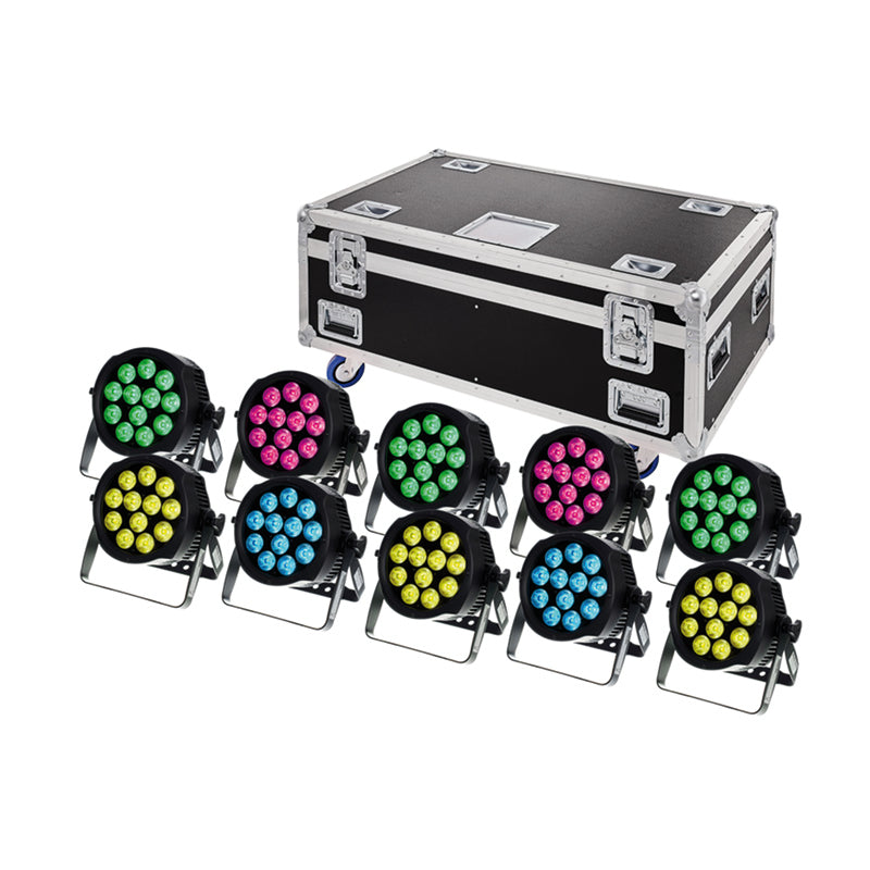 10 LED Scheinwerfer mieten Outdoor im Set mit Transportkoffer für Veranstaltungen und Feiern