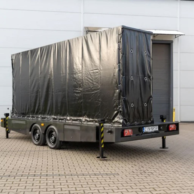 Geschlossener Event-Trailer auf zwei Achsen für LED Trailer Veranstaltungstechnik von Hansekontor Wismar