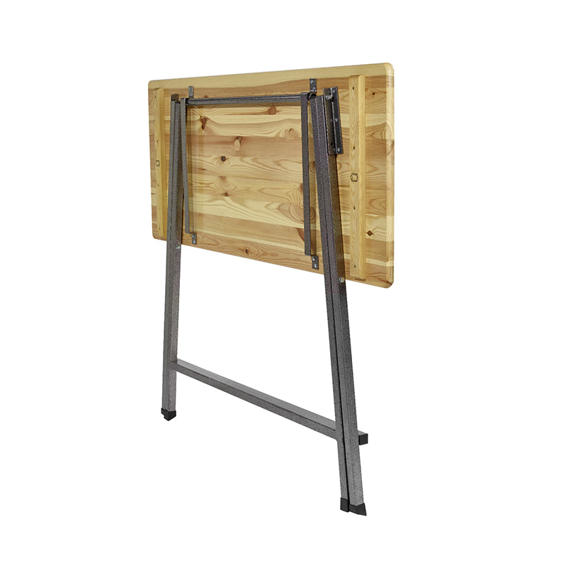 Klappbarer Stehtisch aus Holz mit Metallgestell Stehtisch mieten Wismar