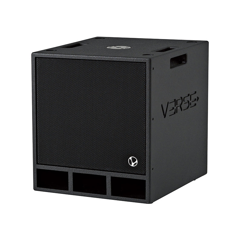Schwarzer Subwoofer mieten Wismar von Rental Hansekontor Wismar in kompakter Bauweise