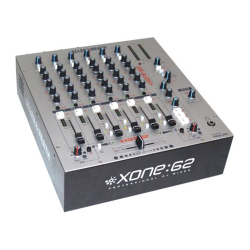 Xone 62 DJ Mischpult für Veranstaltungen mit professionellen Reglern und Fadern in Silber