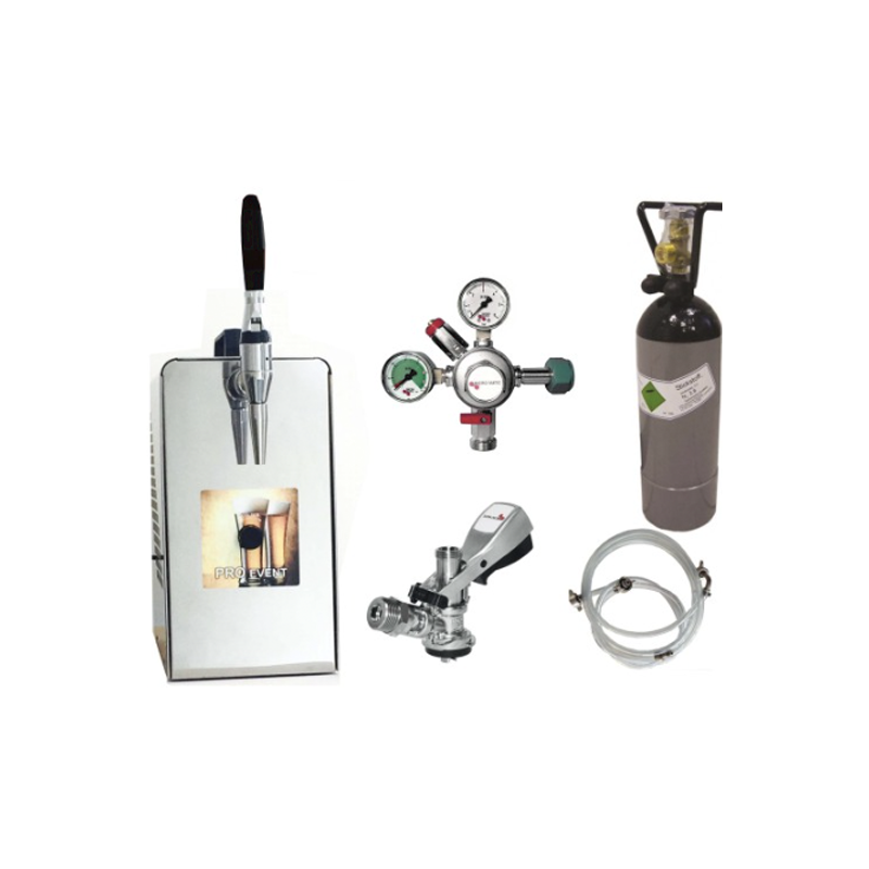 Bierzapfanlage für ein Fass leihen mit Zapfhahn, CO2 Flasche, Druckregler und Anschlusskabel