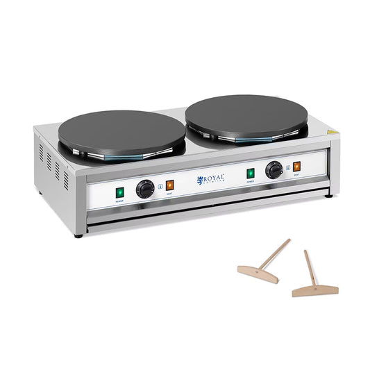 Crêpes-Eisen | Catering Crêpesmaker - 2 Heizplatten - 2 x 400 mm - 2 x 3.000 W