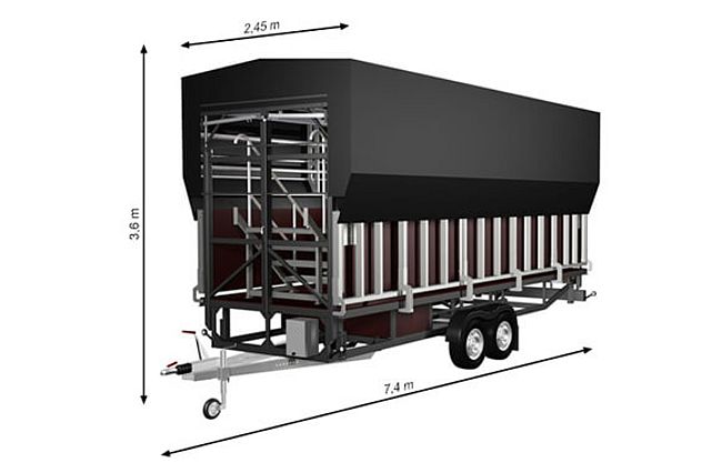 6 x 4 Meter Trailerbühne (Pultdach)