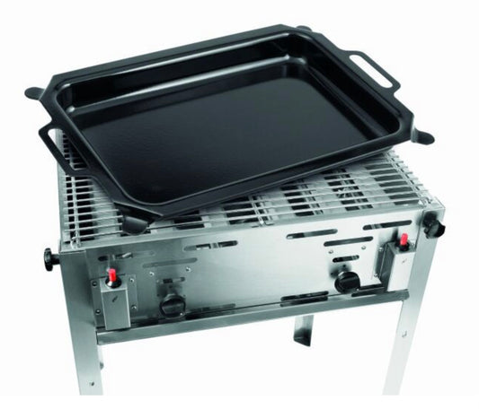 Gastro Gas Grill mieten Edelstahlgrill mit großer Grillfläche und abnehmbarem Grillrost von Rental Hansekontor Wismar