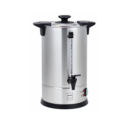 Edelstahl Kaffeemaschine mieten Wismar mit Wasserstandsanzeiger und Ausgießer für Events