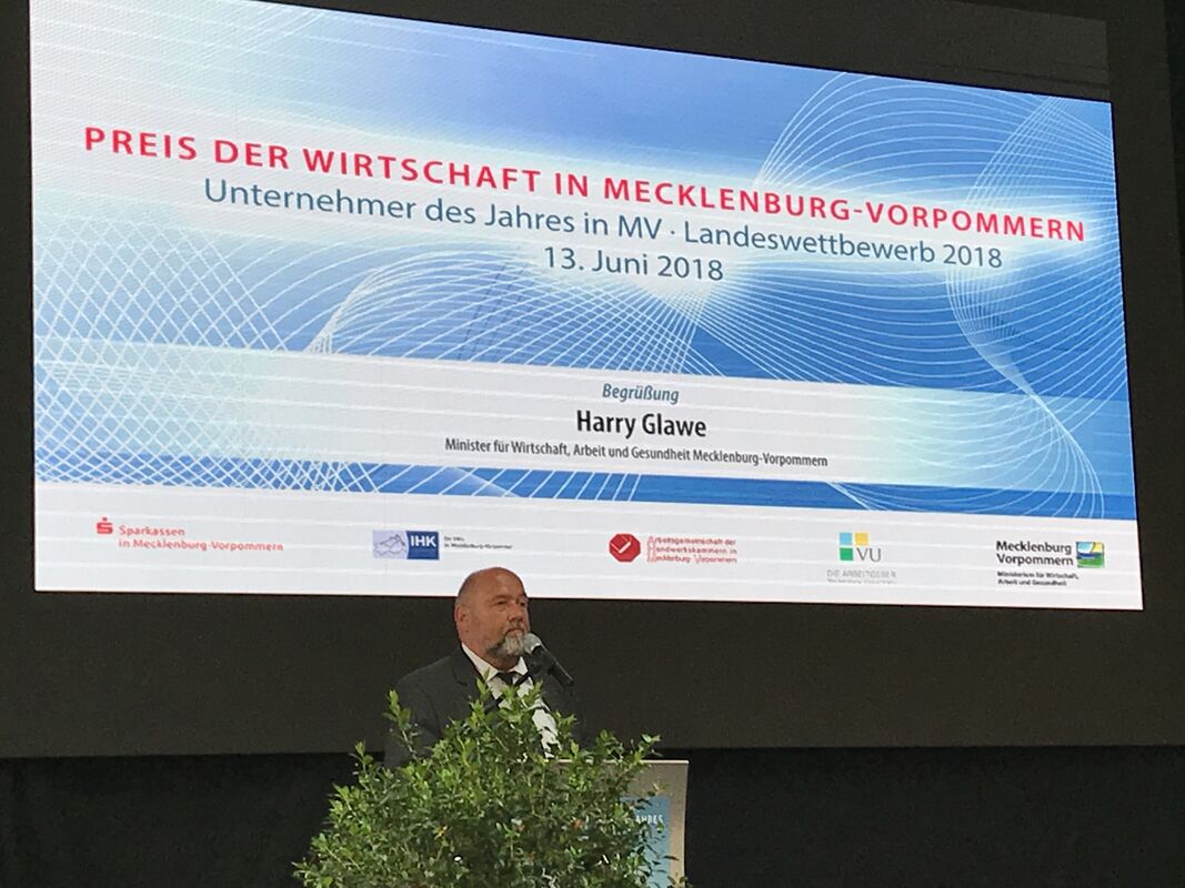 Große LED Wand mieten Wismar zeigt Preis der Wirtschaft in Mecklenburg-Vorpommern 2018 auf Veranstaltung