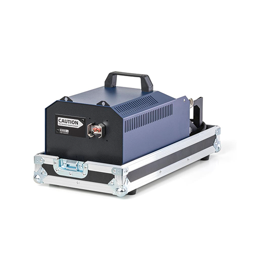 Nebelmaschine mieten Wismar blaue professionelle Nebelmaschine in Transportkoffer mit Griff
