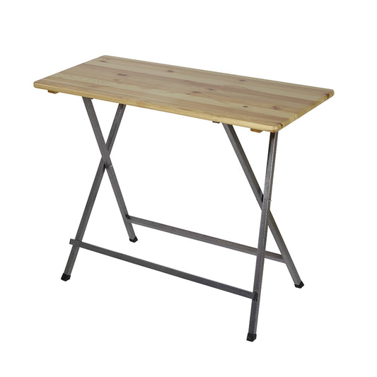 Moderner Stehtisch aus Holz und Metall mit klappbarem Gestell Stehtisch mieten Wismar